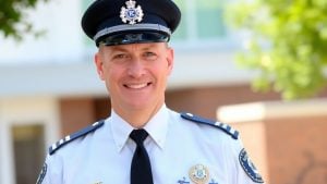 Police Chief Brad Blackorby smiling outdoors.